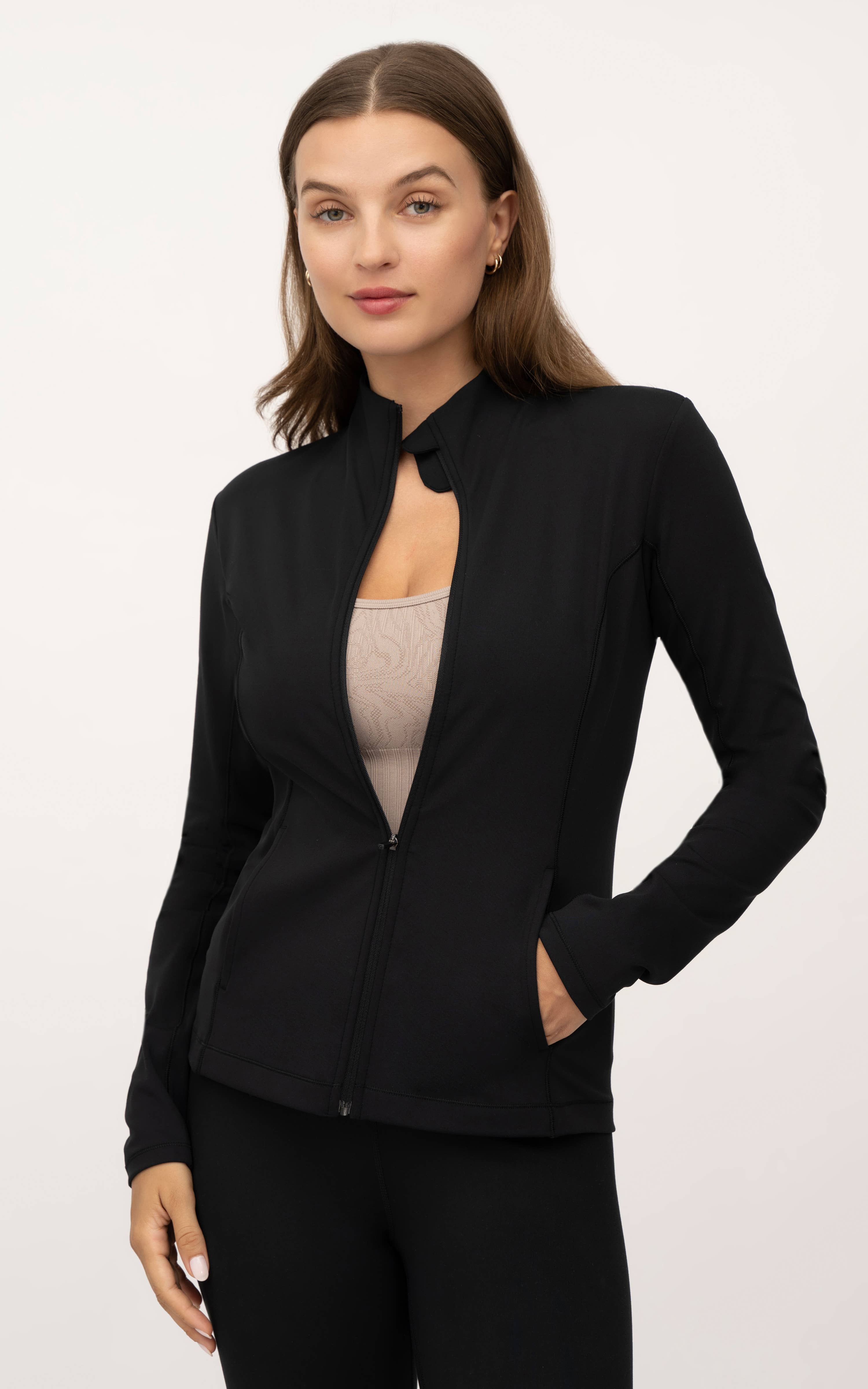 90 Degree by Reflex & Yogalicious - Venta al por mayor Chaqueta deportiva - Mujer - Chaqueta deportiva Wonderlink Linear con cierre completo para mujer3