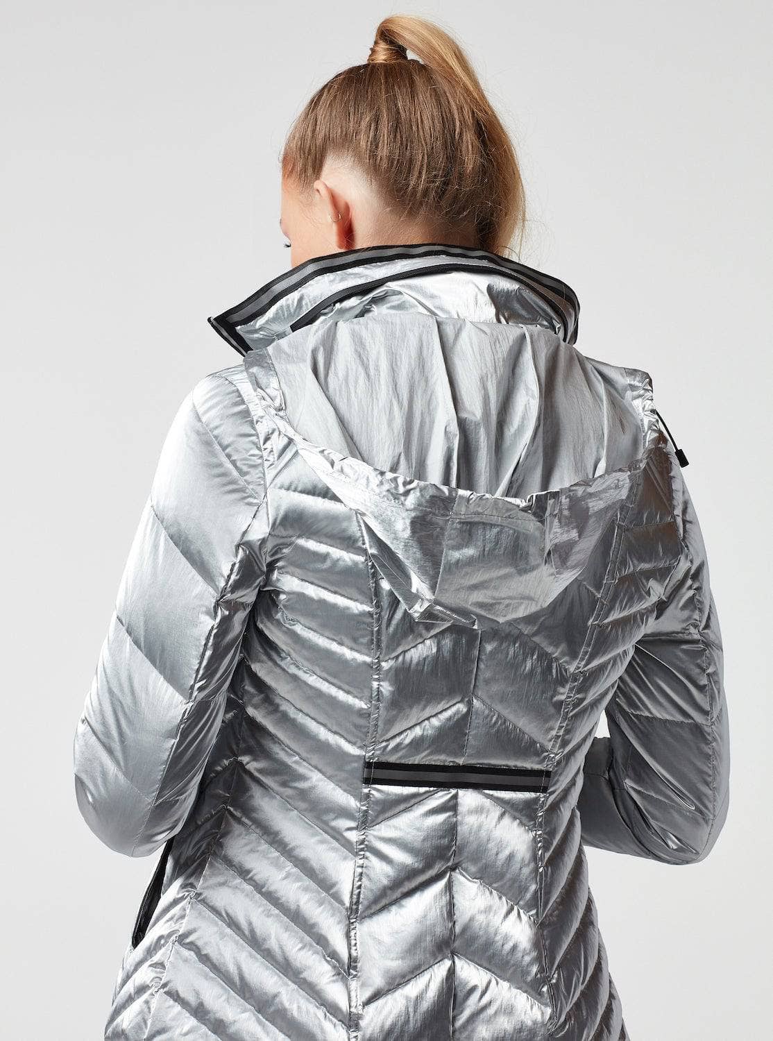 SILVER Super Hero Puffer With Reflective Trim for wholesale on Faire3