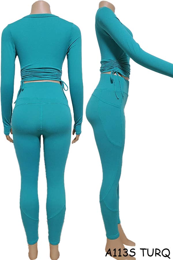 SSImport - Wholesale Activewear Set - Women's - A113S SPORTS YOGA POCKET LEGGINGS TOPS SETS MIX SIZES 12PCS22