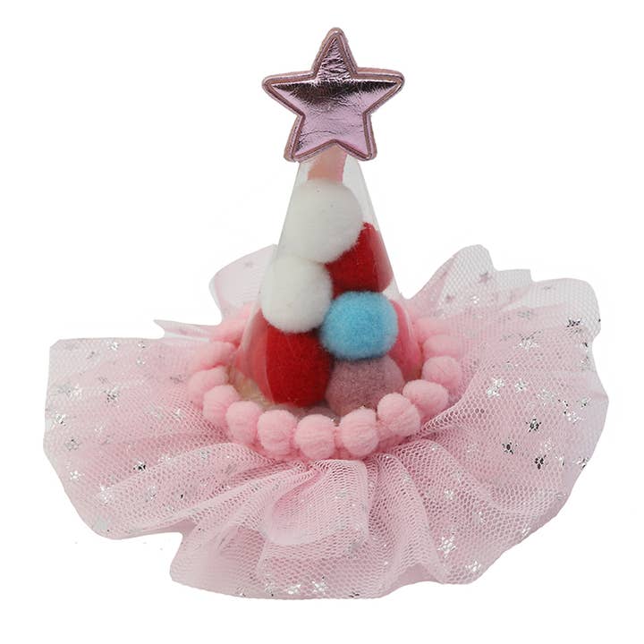 Pom Pom Pom Star Party Chapeau Pinces à cheveux pour la vente par Sparkle Sisters by Couture Clips