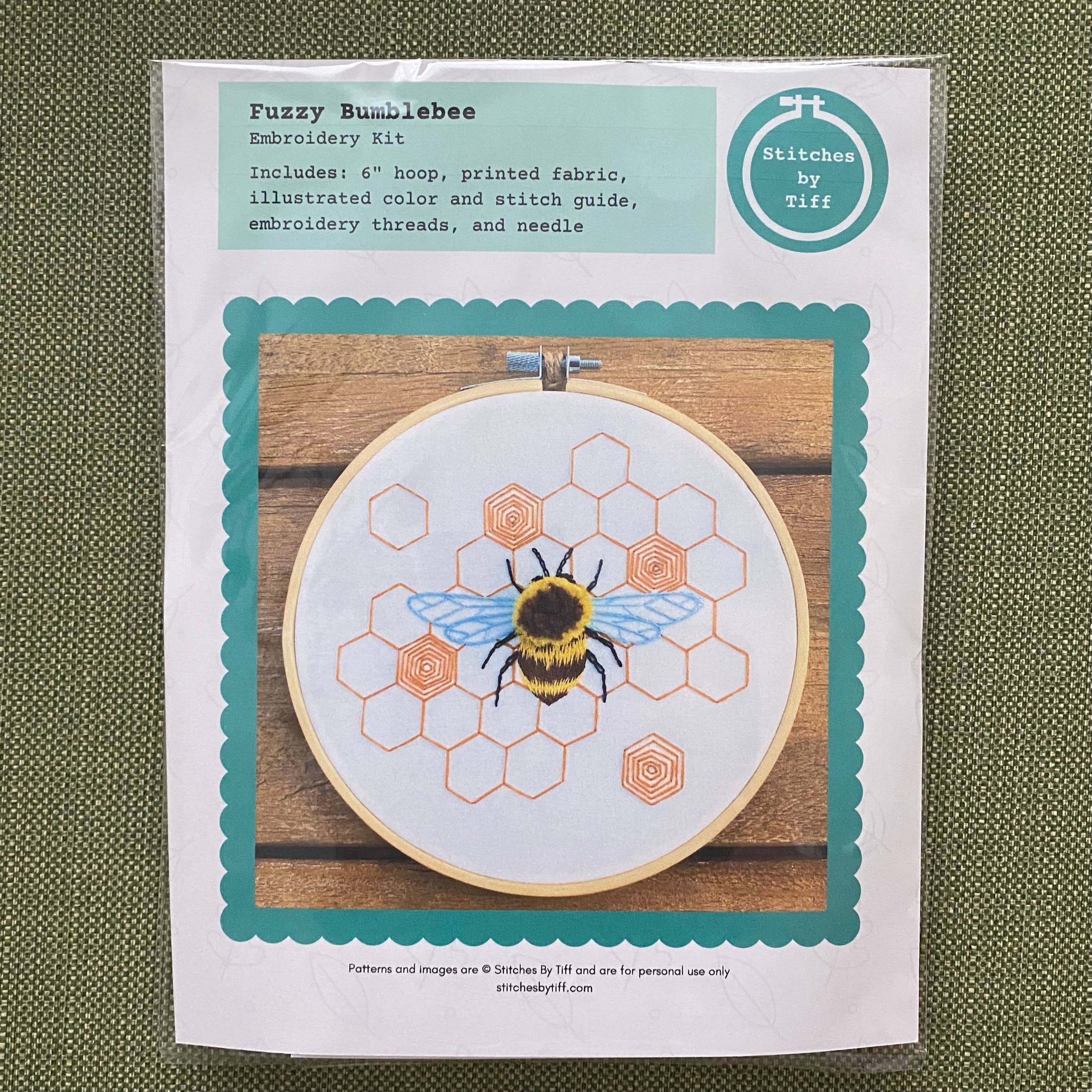 Stitches By Tiff - Wholesale Embroidery/Cross Stitch Supplies - Fuzzy Bumblebee Craft DIY Embroidery Kit1