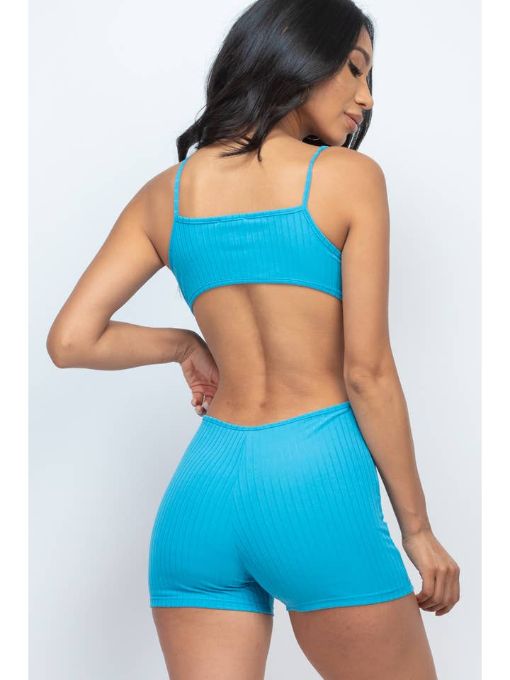 CAPELLA APPAREL - Wholesale Romper - Women's - Ribbed Sleeveless Back Cutout Bodycon Romper24