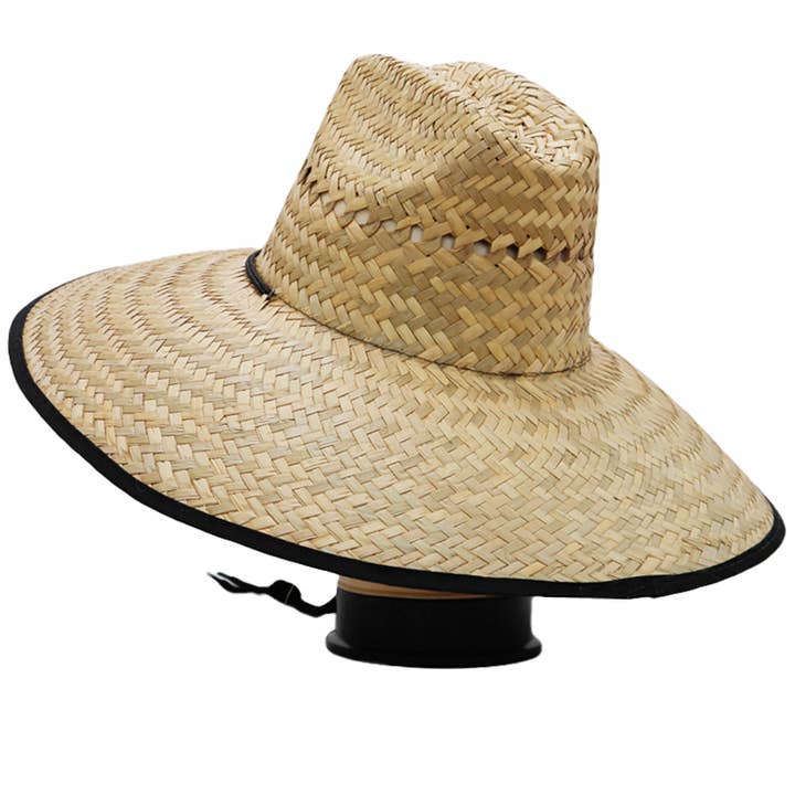 Cap Zone - Wholesale Straw Hat - Women's - Hecho En Mexico Natural Straw Wide Dome Brim Lifeguard Hat