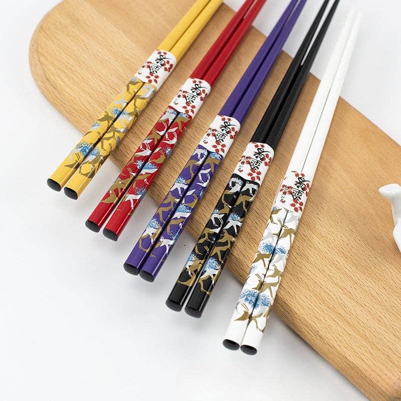 Gohobi （We cover U.S. import duties） - Wholesale Chopsticks - Gohobi A Set of 5 Pairs of Swan Wooden Chopsticks and Rests9