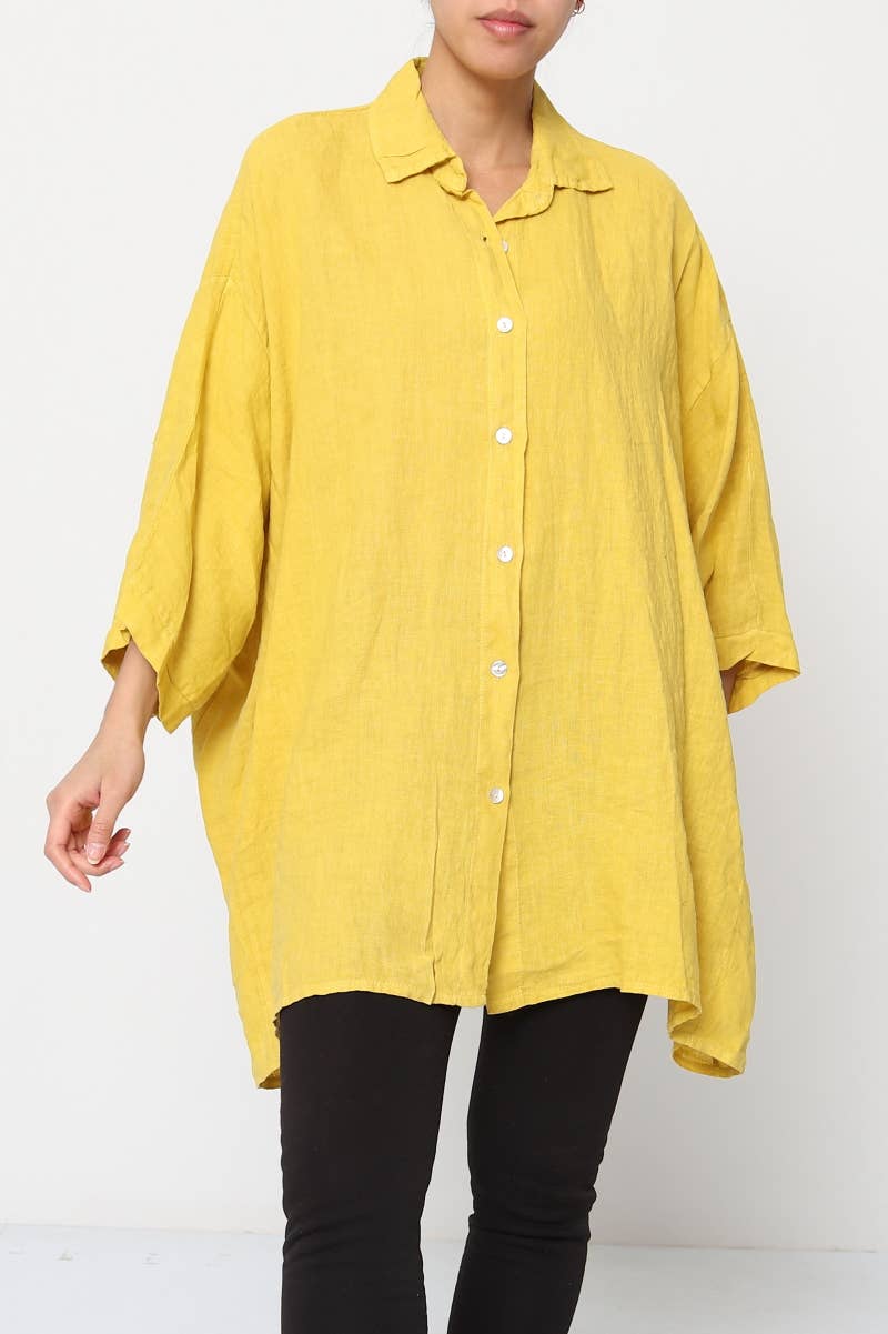 LÉA & LUC - Wholesale Button Down Shirt - Women's - 100% Linen Shirt REF. 285871