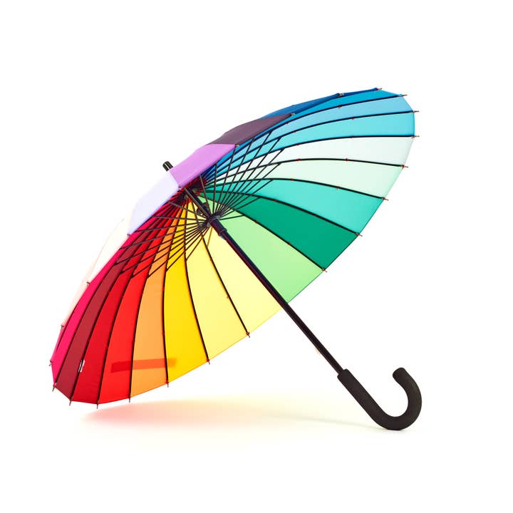 Multicolour Everyday Rainbow Umbrella standard size 88cm Diameter for wholesale on Faire