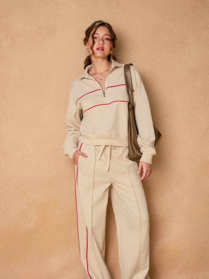 Dress Forum - Wholesale Pants - Women's - Track Stripe Wide Leg Sweatpants (1)12