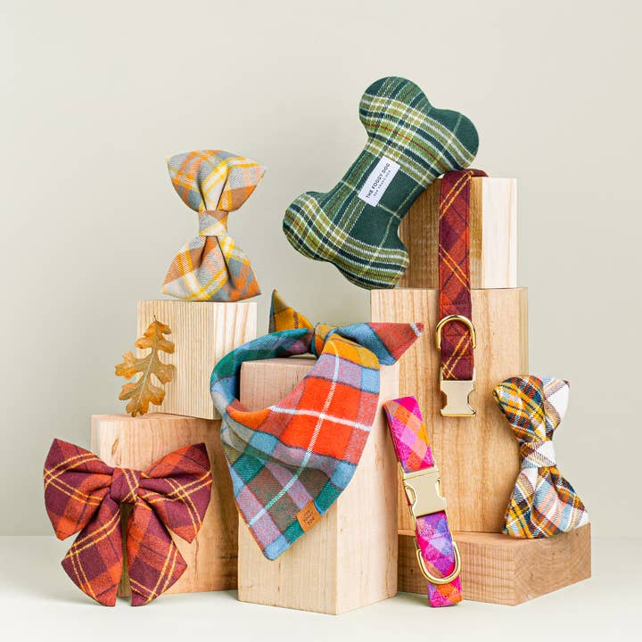 The Foggy Dog - Wholesale Pet collar – Dog - Cider Plaid Flannel Fall Dog Collar3