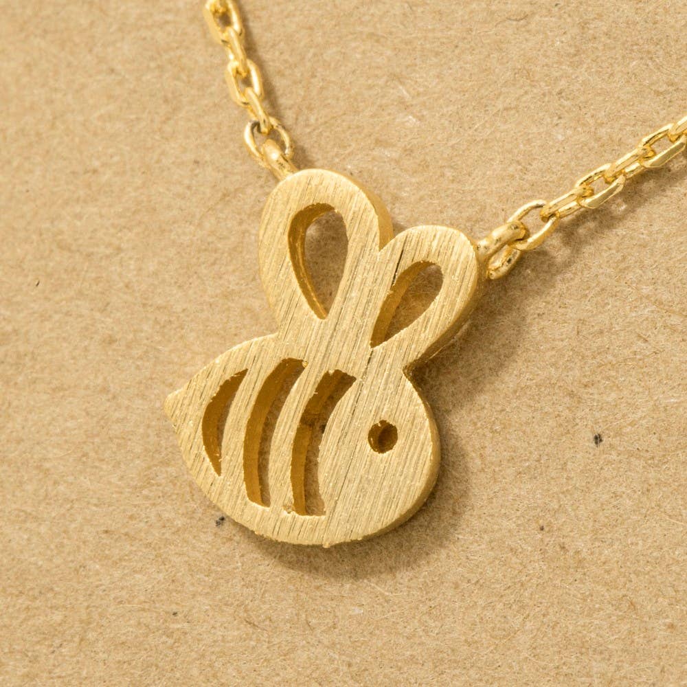 Fame Accessories - Wholesale Pendant/Charm Necklace - Gold Dipped Bumblebee Pendant Necklace2