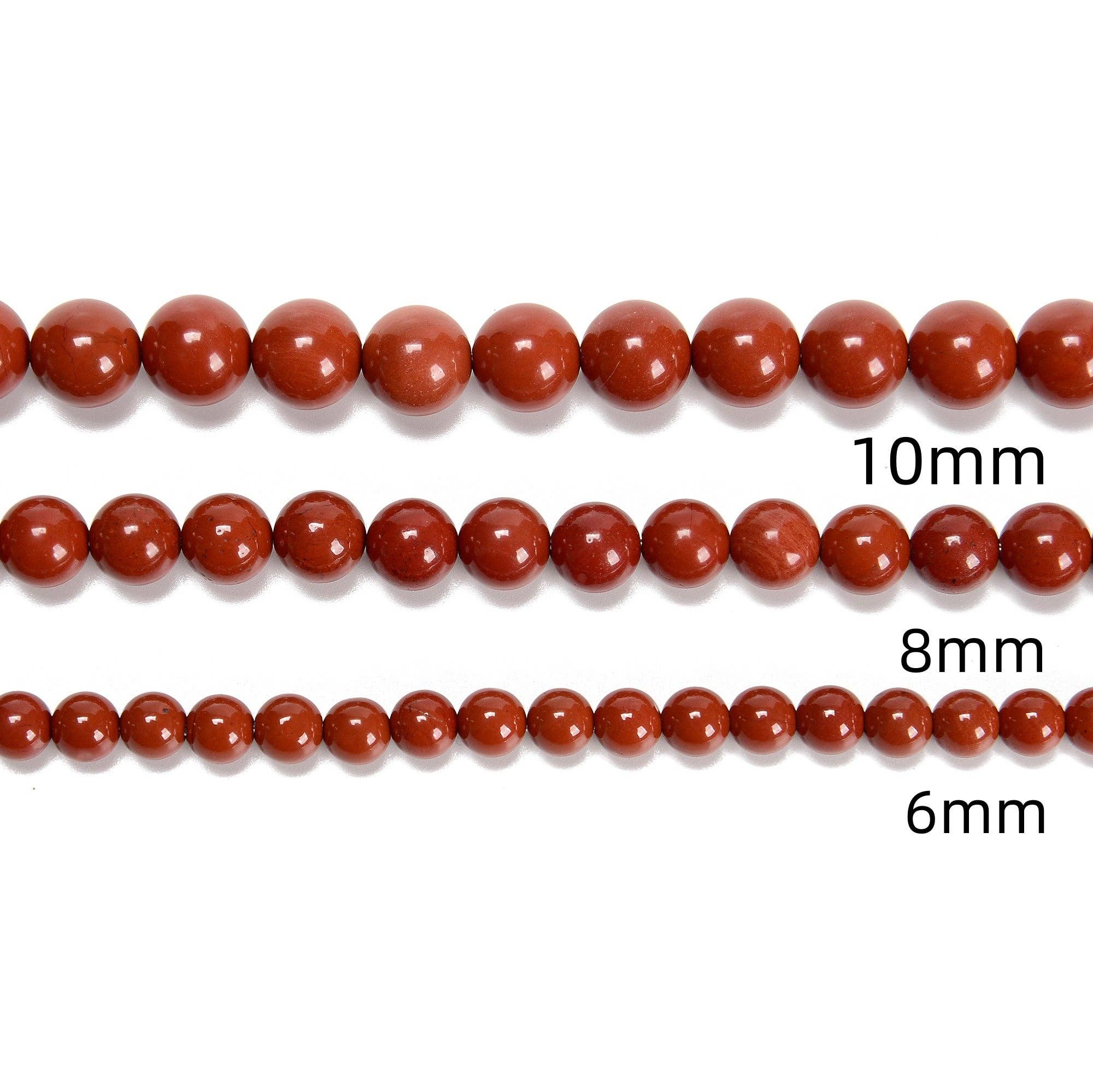CRCBEADS - Vente Perle - Perles rondes lisses en jaspe coquelicot rouge naturel 4mm 6mm 8mm 10mm 12mm 15,5" brin3
