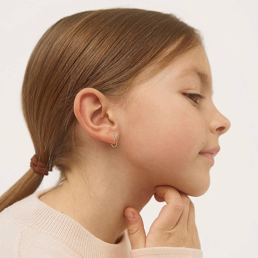 In Season Jewelry - Wholesale Earrings - Kids - 14k Yellow Gold Perfect Tiny Hoop 7mm Baby / Kids Earring3