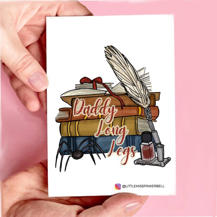 Little Miss PinkerBell - Wholesale Everyday Greeting Card - Daddy Long Legs Literary Book Card with Envelope1