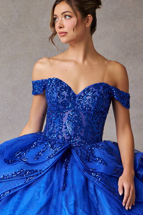 Babyfox Apparel - Wholesale Gown - Women's - Off Shoulder Sweetheart Embellished Quinceanera Ball Gown3