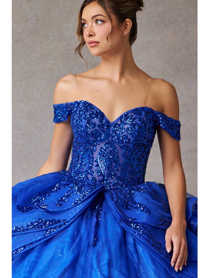 Babyfox Apparel - Wholesale Gown - Women's - Off Shoulder Sweetheart Embellished Quinceanera Ball Gown3