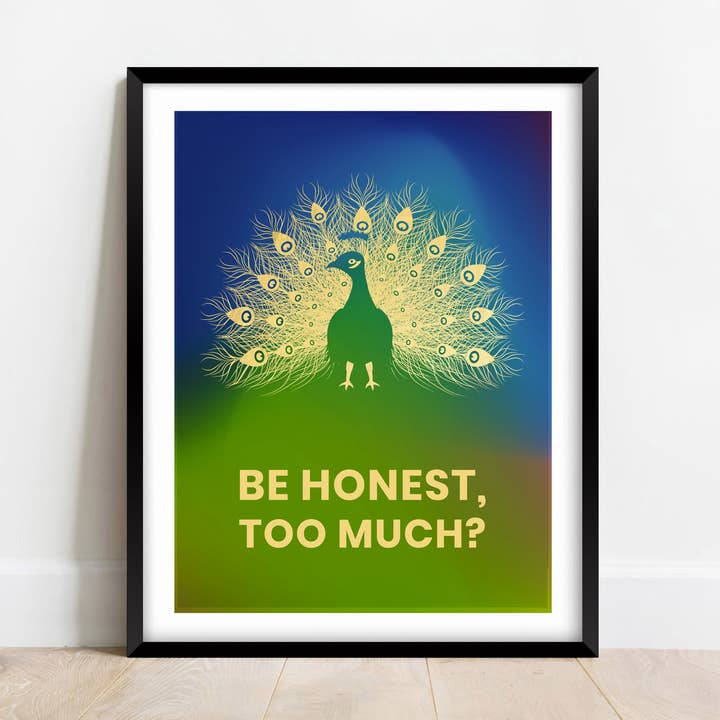 Sois honnête, trop ? Impression artistique en forme de paon pour la vente par Studio byAbi