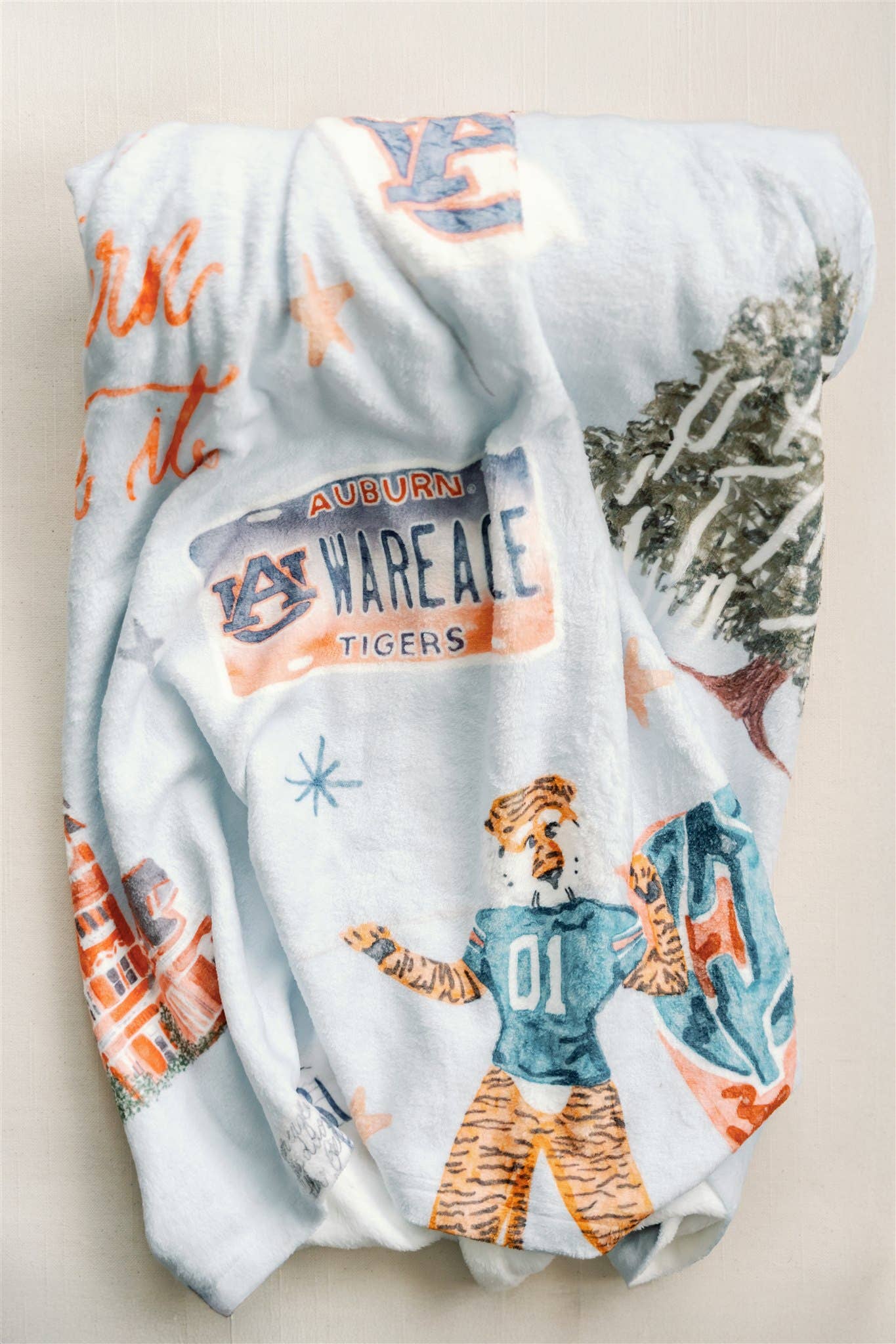 Gracefully Made Art - Wholesale Throw Blanket - Auburn University Flannel Fleece Blanket6