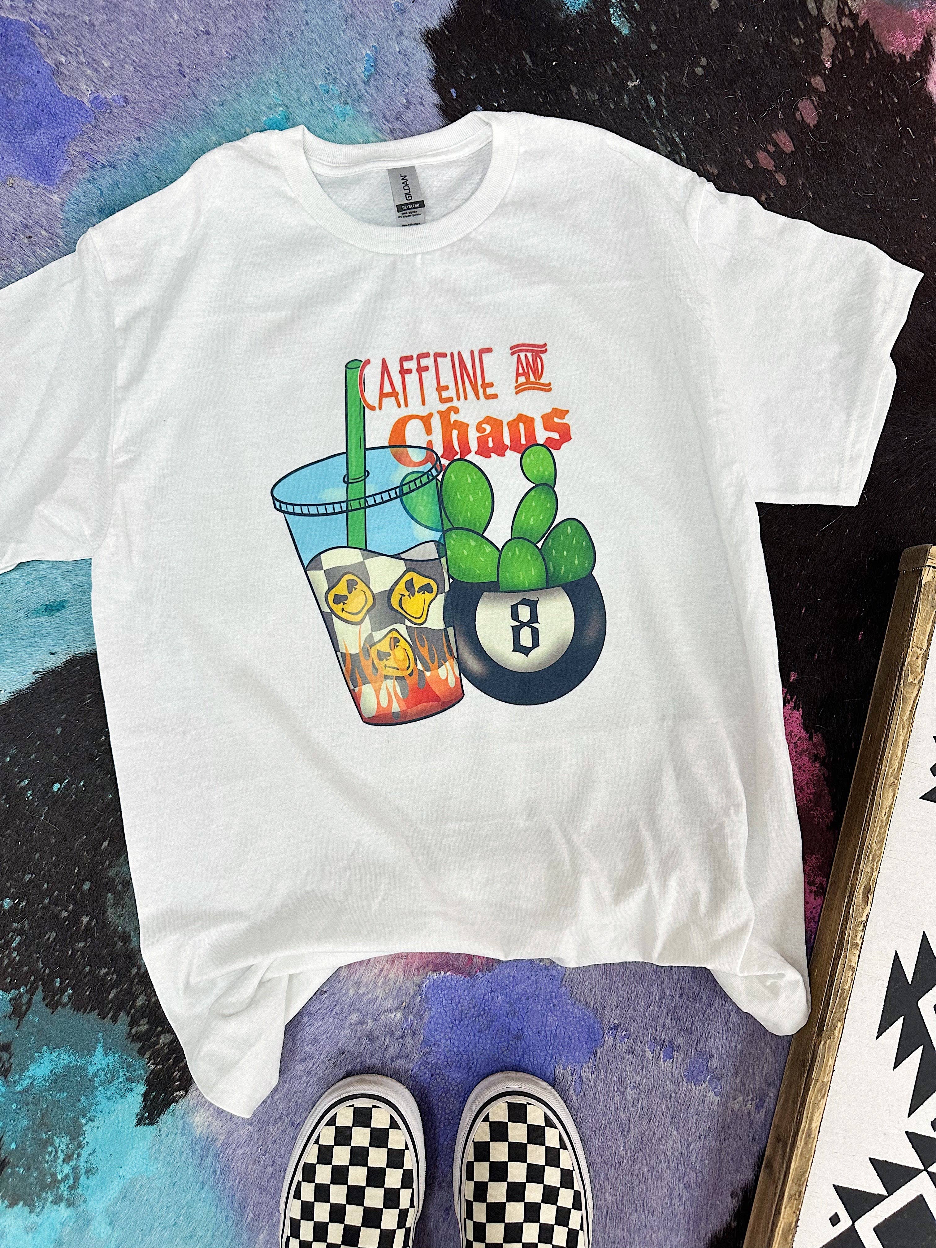 Gunpowder and Glam Boutique - Wholesale Screen Printed T-Shirt - Women's - Caffeine & Chaos Tee or Crewneck 2