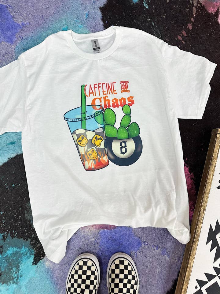 Gunpowder and Glam Boutique - Wholesale Screen Printed T-Shirt - Women's - Caffeine & Chaos Tee or Crewneck 2