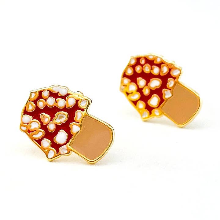 Champignon emalje øreringe for engroshandel hos Jenny Lemons