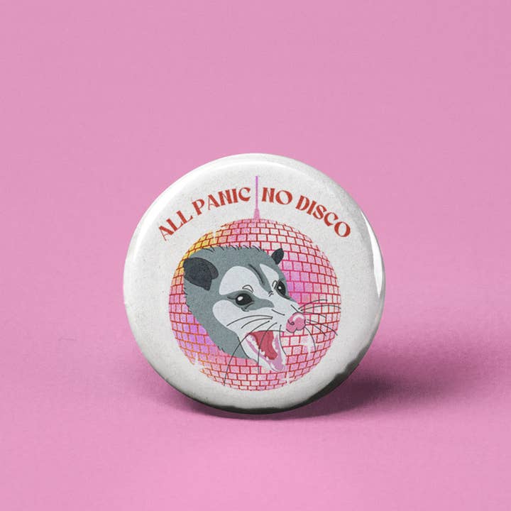 All Panic No Disco Pinback Button for wholesale by The Pin Pal Club