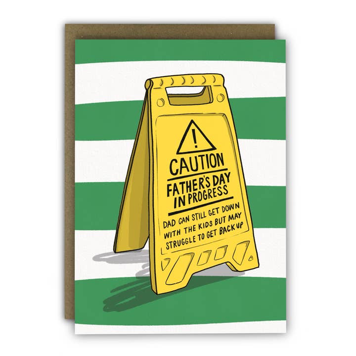 Funny Father’s Day Card - Caution Dad is Down With The Kids for wholesale by RUNNING WITH SCISSORS
