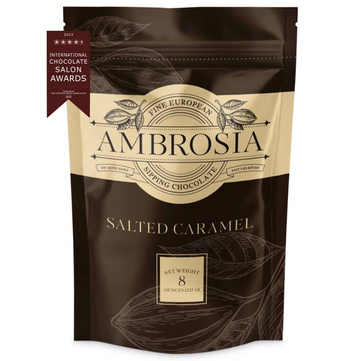 Chocolat à siroter au caramel salé pour la vente par Ambrosia Sipping Chocolate