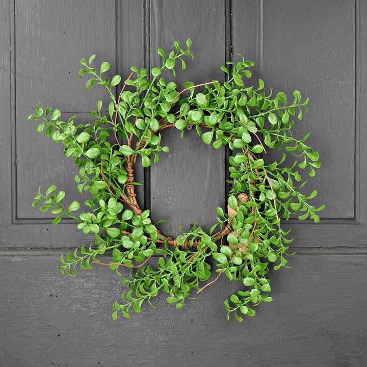 78905 - 14in Evergreen Boxwood Wreath- for wholesale by Impressive Enterprises, Inc.