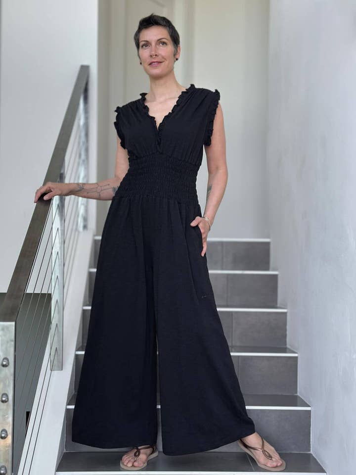 CARAUCCI - Wholesale Jumpsuit - Women's - Ruffle Jumper