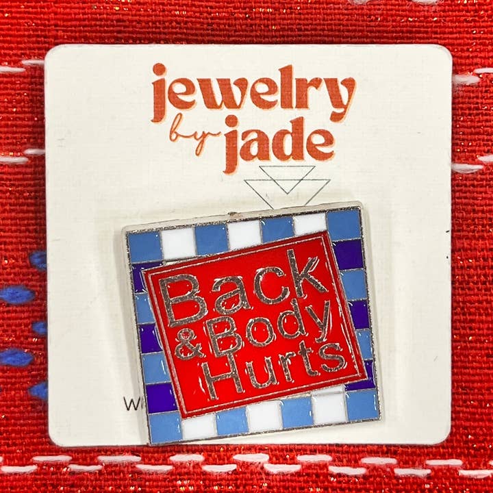 Rug en lichaam doen pijn emaille pin grappig cadeau voor wholesale door Jade Pottery & DIY Studio