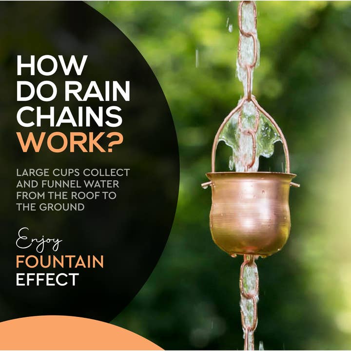 Marrgon - Wholesale Outdoor Ornament/Decor - Marrgon Copper Rain Chain with Pot Style Cups for Gutter5