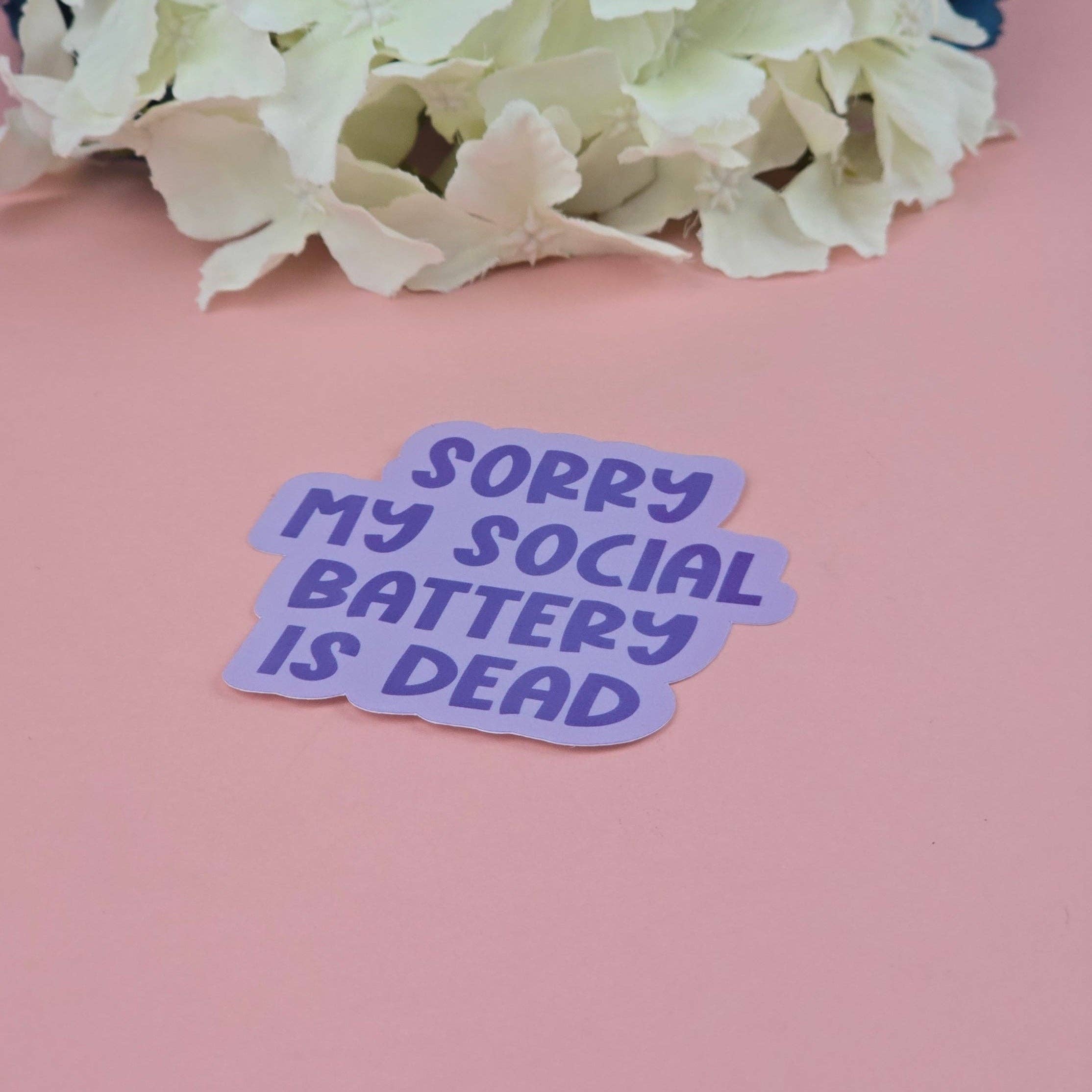 The Grumpy Tortoise - Wholesale Sticker - Waterproof Sticker - My social battery is dead Single Sticker - Sarcastic Sticker - Funny Sticker - Sassy2