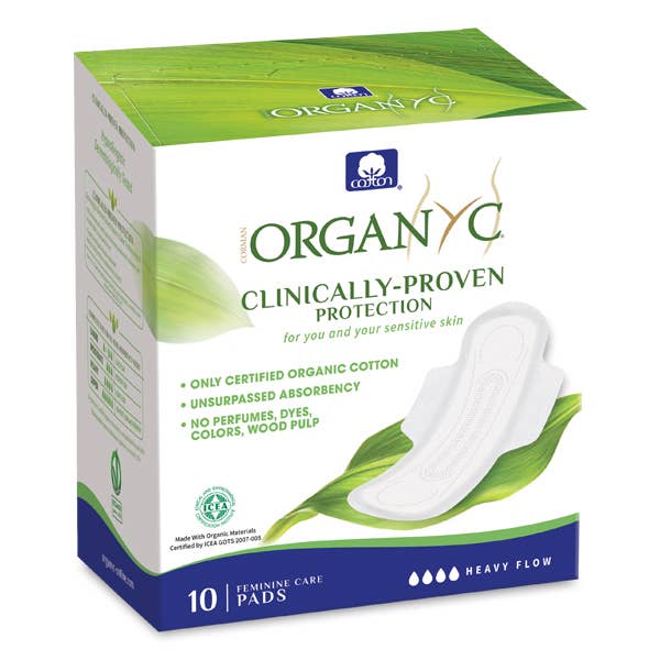 Period Pads Night Heavy Flow (with folded wings) for wholesale by Organyc