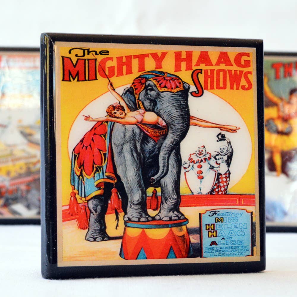 Cheltenham Road – wholesale Coasters – Circus Poster Coaster Set4