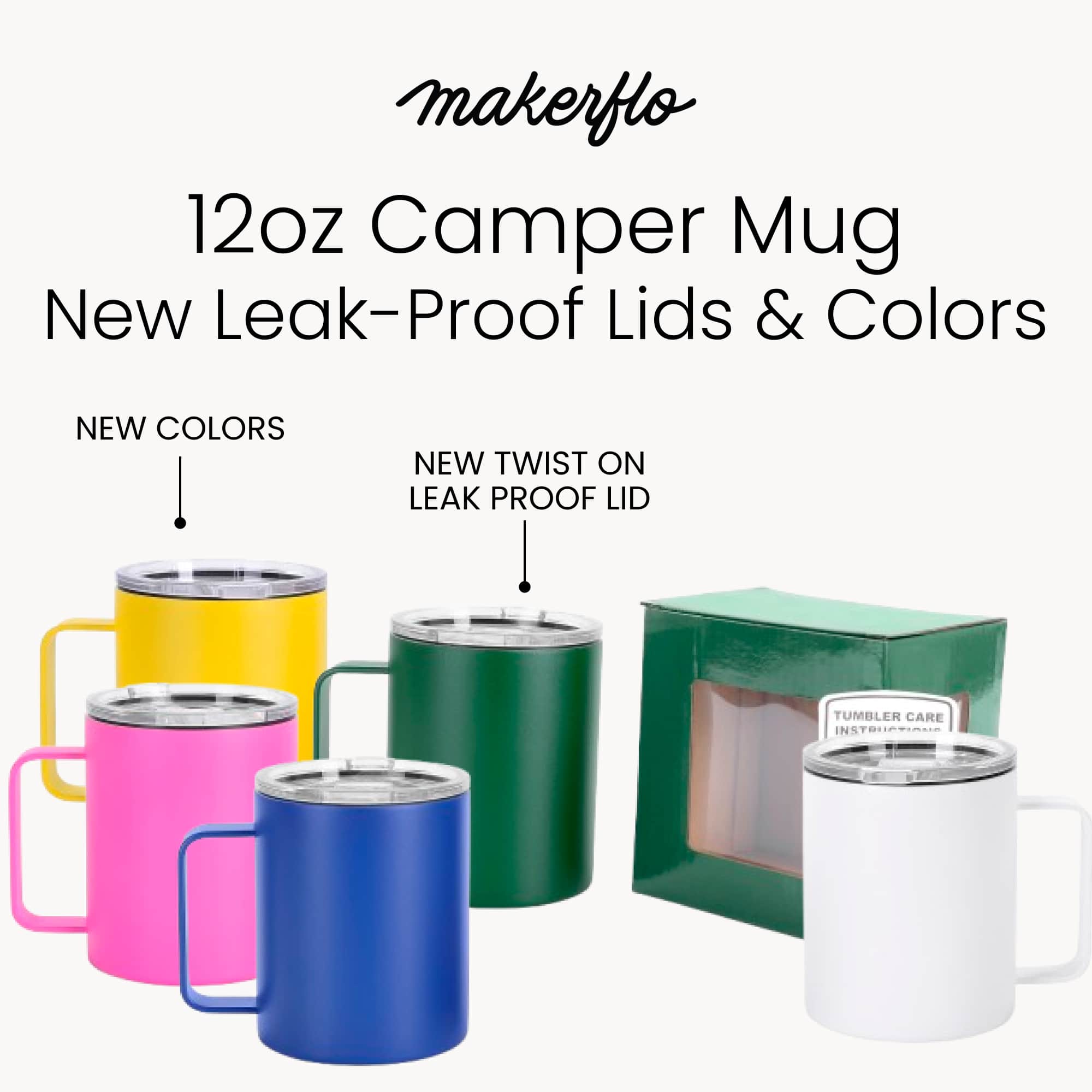 MakerFlo – copos e garrafas térmicas por atacado – Caneca Camper com Revestimento em Pó 12 oz para Gravação a Laser MakerFlo6