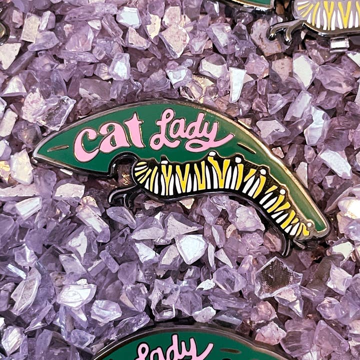 Cat Lady Enamel Pin for wholesale by Mother of the Moon
