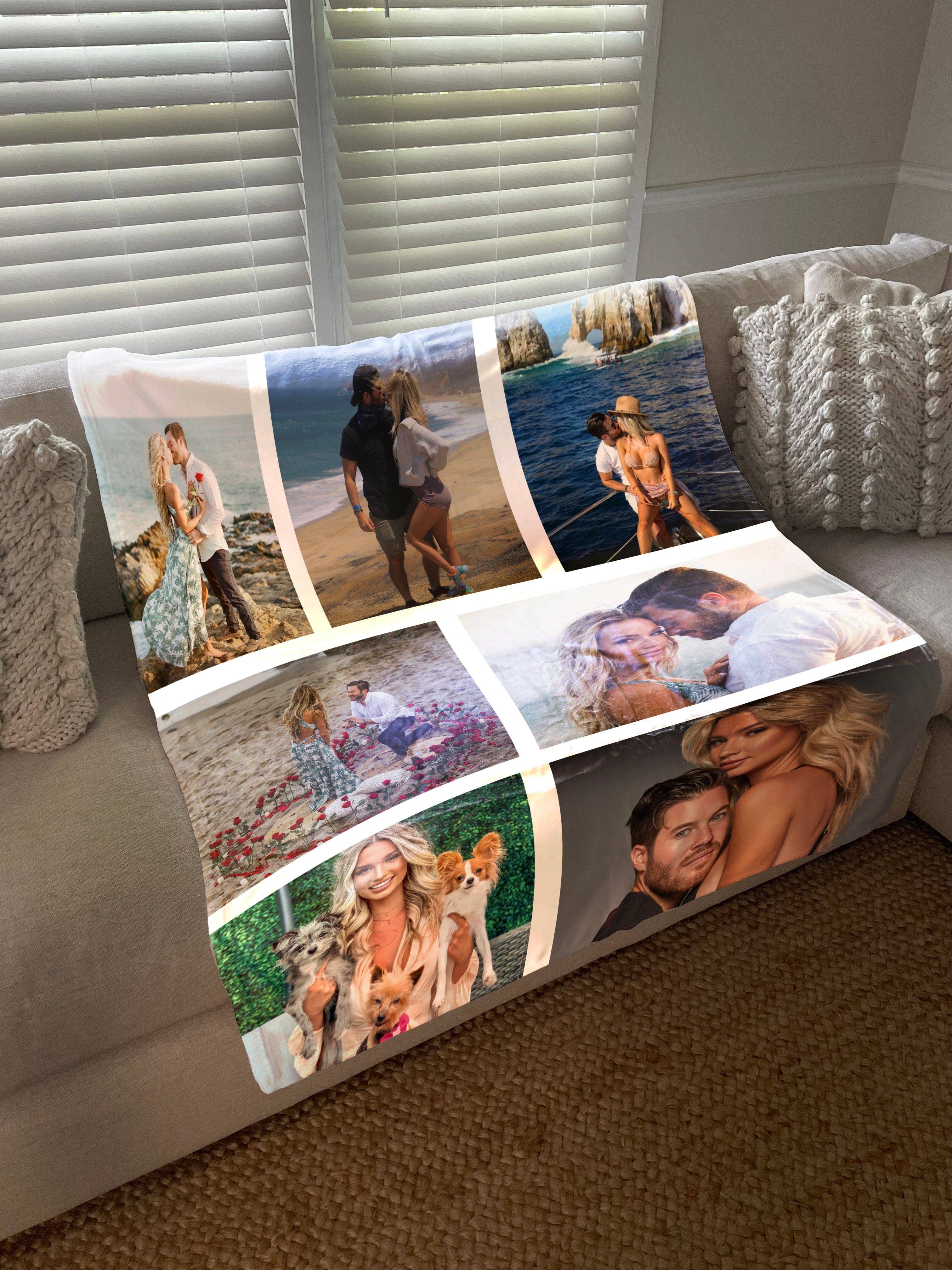 Monogramonline Inc. - Wholesale Throw Blanket - <h2>Build Your Own Design Custom Photo Collage Blanket | Blanket Personalized With Your Pictures</h2> <p><span style="color: #ff0000;"><strong>LIMITED TIME SALE 50"x60" Large Blanket</strong></span></p>3