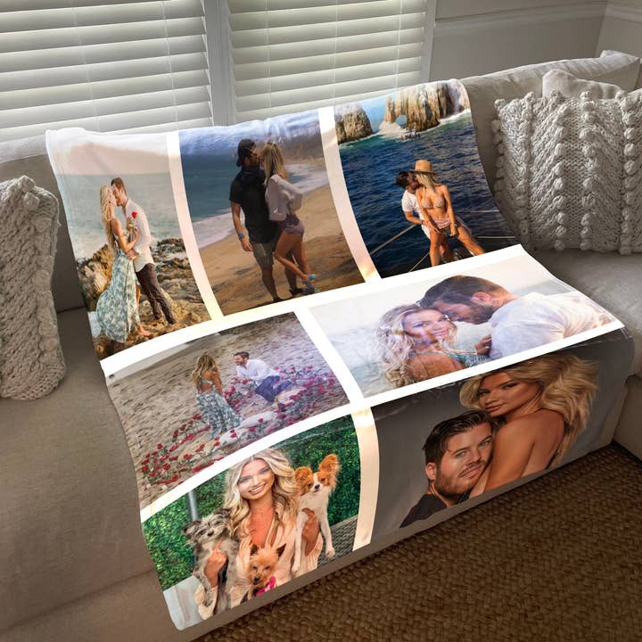 Monogramonline Inc. - Vendita all'ingrosso Plaid - Coperta <h2>personalizzata per collage di foto con design personalizzato | Coperta personalizzata con le tue immagini, <p><span style="color: #ff0000;"><strong>vendita a tempo limitato</strong></span></p>, coperta</h2> grande da 50 «x 60"3