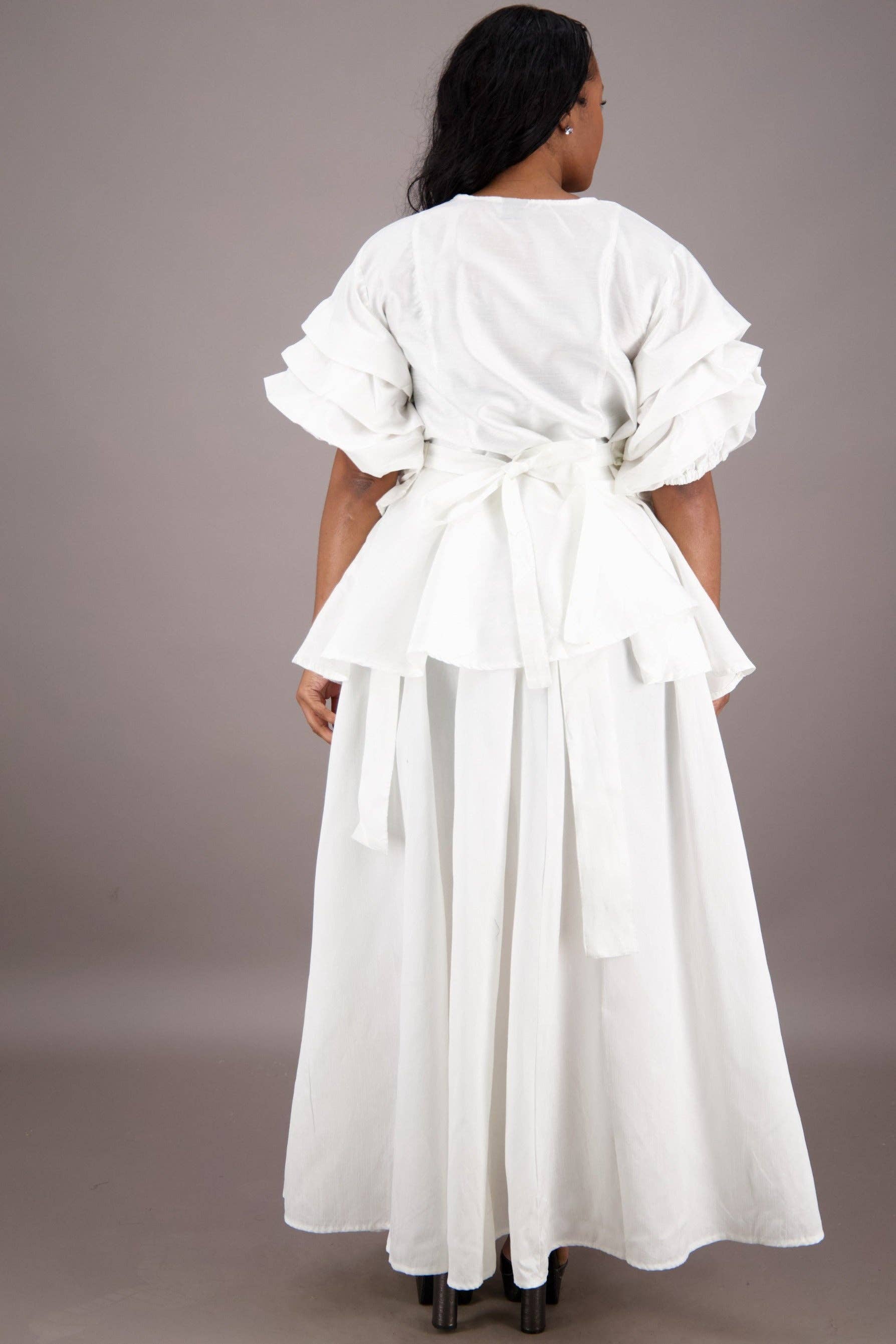 Advance Apparels – Engroshandel Top- og nederdelsæt - Dame – Regal Peplum Nederdel Sæt APS-250727