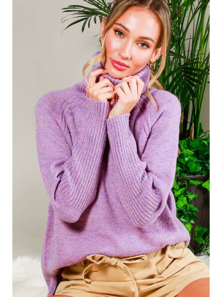 Vine & Love - Wholesale Knit Sweater - Women's - Perfectly Soft Turtle Neck Solid Knitted Sweater VT31723-110