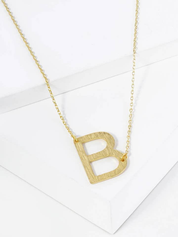 18K Gold Dipped Alphabet Letter Pendant Necklace for wholesale by Wild Honey