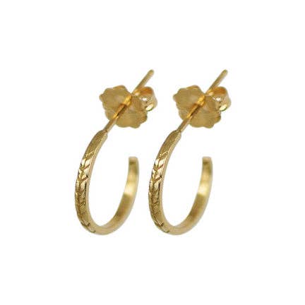 Aros de Seta Pequenos Gravados por atacado de Loren Celedonia jewelry