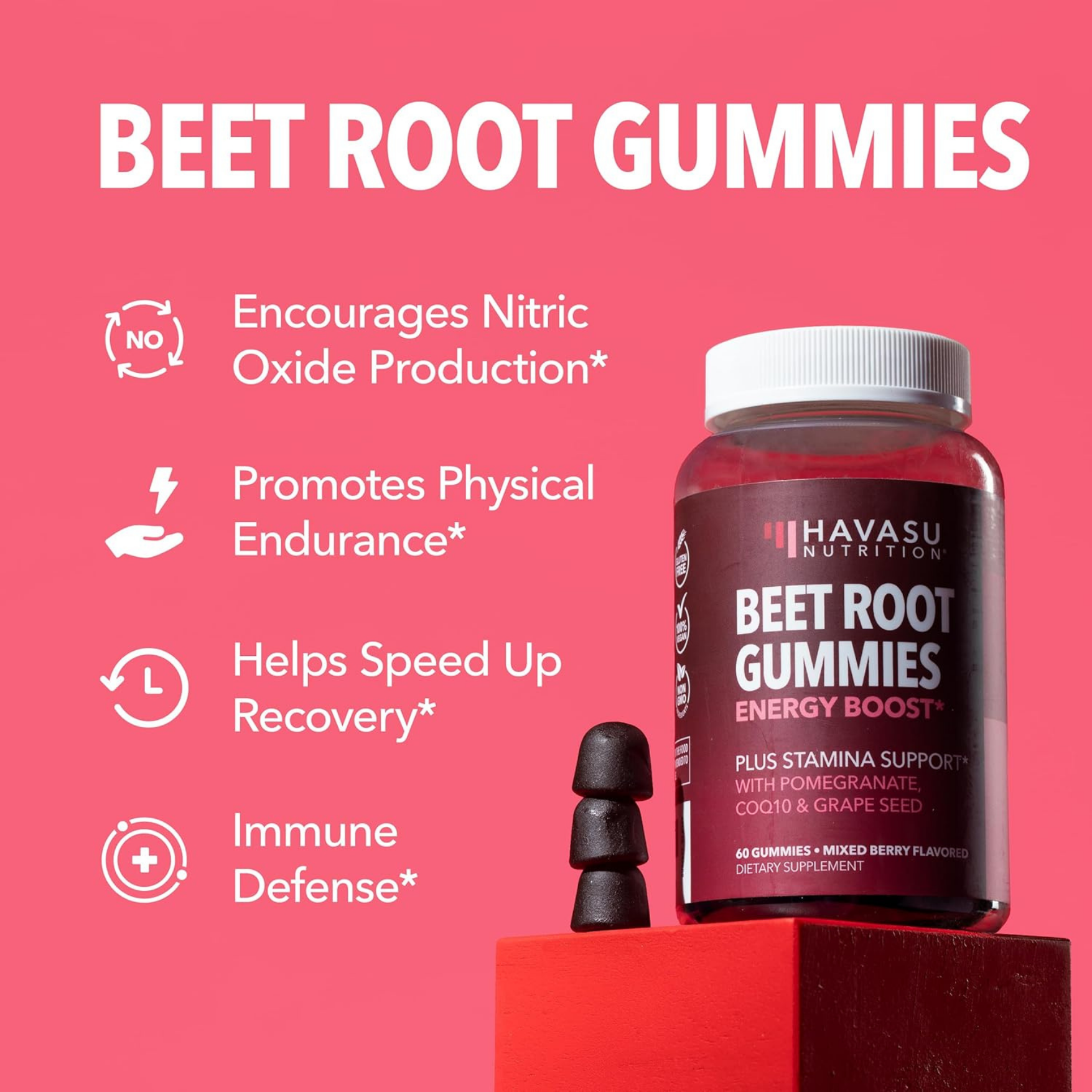 Havasu Nutrition - Wholesale Oral Supplement/Vitamin - Beet Root Energy Gummies 60ct - Natural Wellness Gummies4