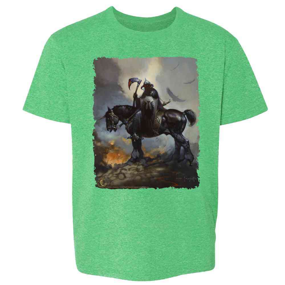 Pop Threads - Venta al por mayor Camiseta serigrafiada - Niños - Camiseta Death Dealer de Frank Frazetta Art Horror para niños y jóvenes3