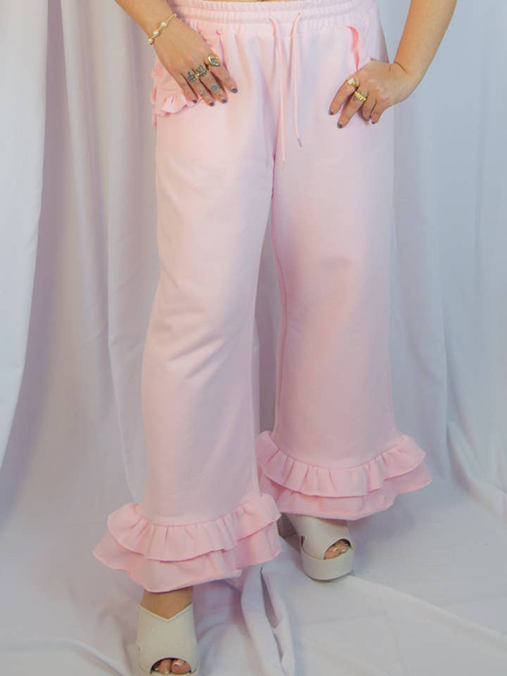 Lyserøde hjerteudvidede sweatpants for engroshandel hos Miss Candyholic