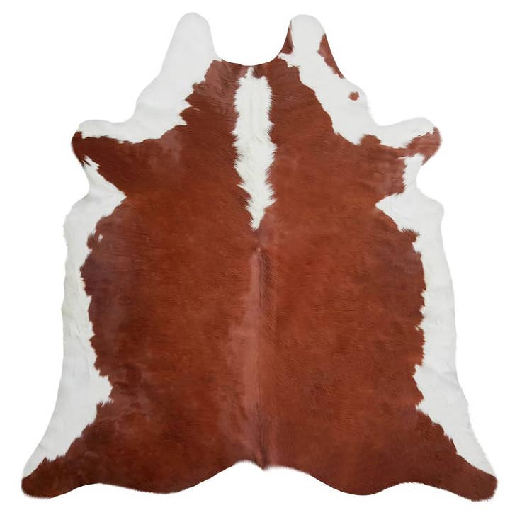 home mart goods – Engroshandel Løst tæppe – 6x7 Fødder Brun & Hvid Mave Hereford Koskind Område Tæppe5