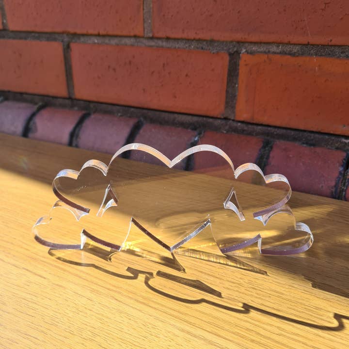 10mm Acrylic Heart With 6 Hearts for wholesale by Manchester Craft Blanks