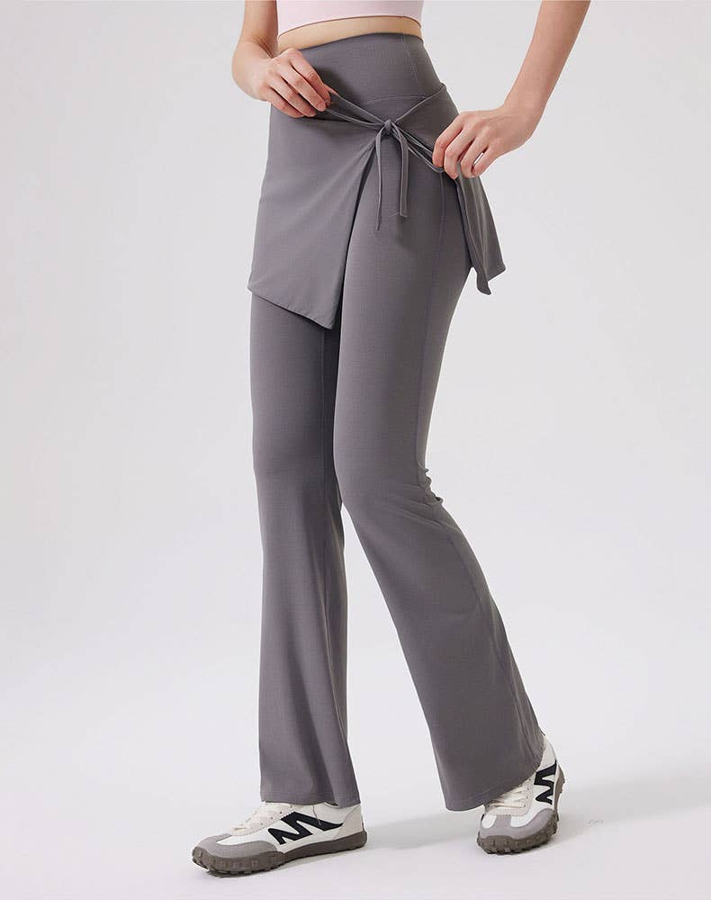 Crave by FW – wholesale Athletic/lounge leggings – Women's – High Waisted Yoga Flare Leggings Wide Leg Pant with Skirt7