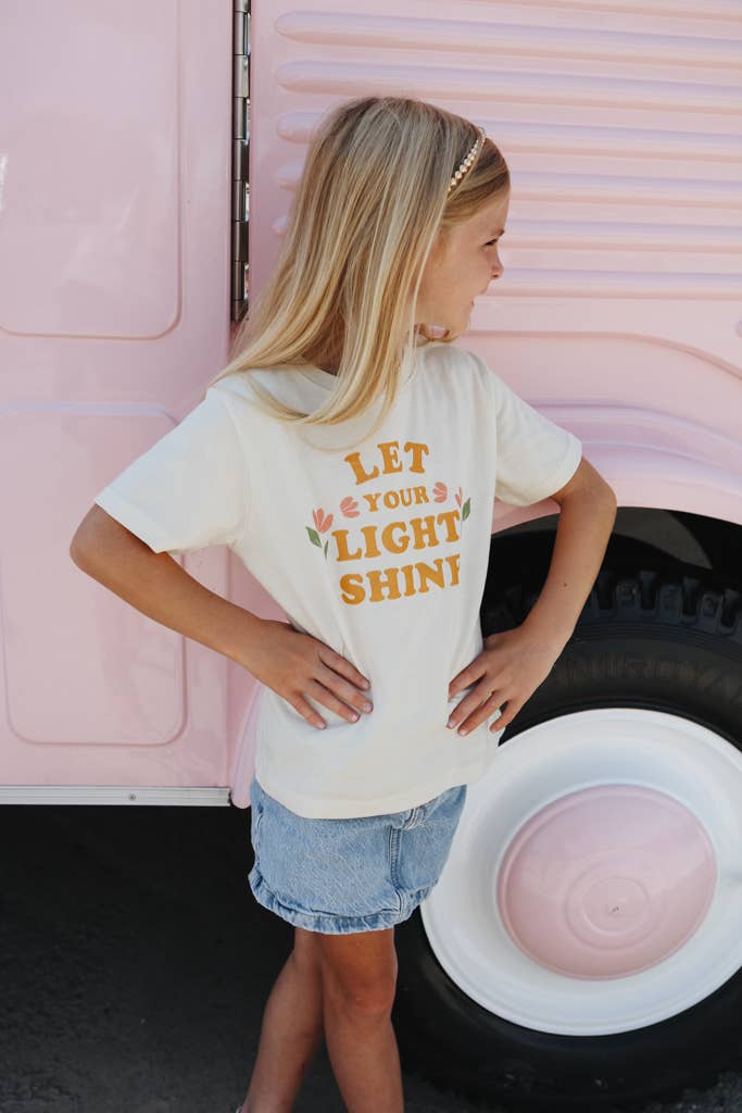 Crowned Free - Vendita all'ingrosso Maglietta serigrafata - Bambini - Maglietta Bambini "Lascia che la tua Luce Brilli" - Pesca3