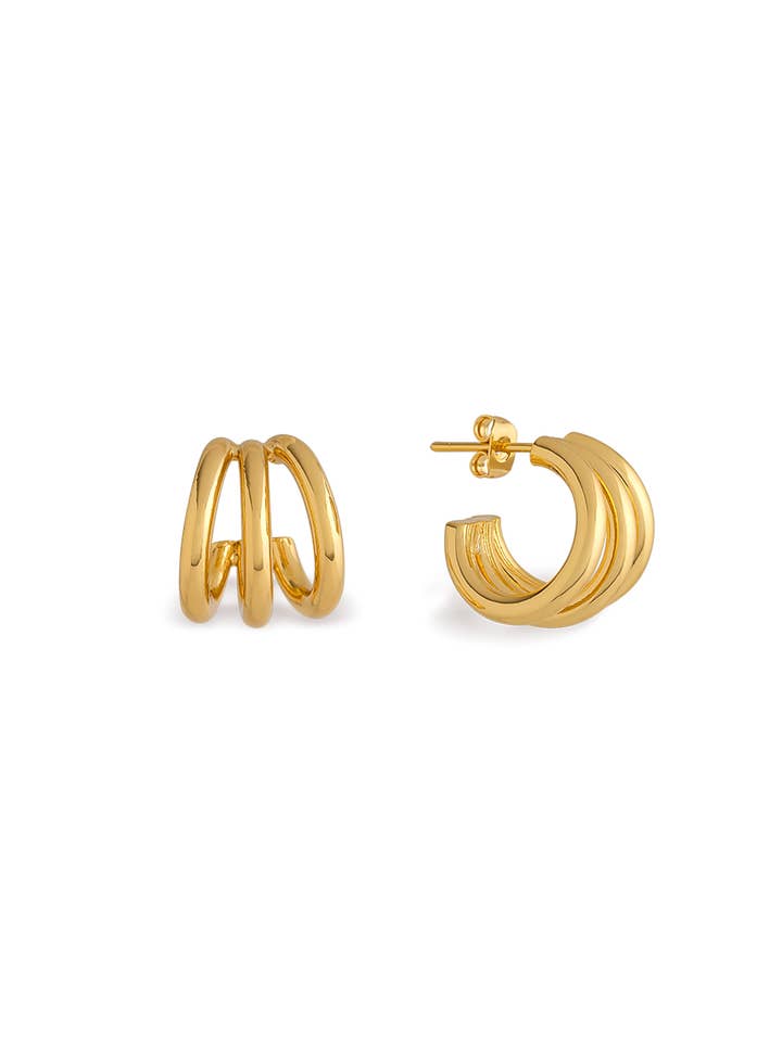 Leyah Tripple Claw Hoop Earrings for wholesale by Maudella