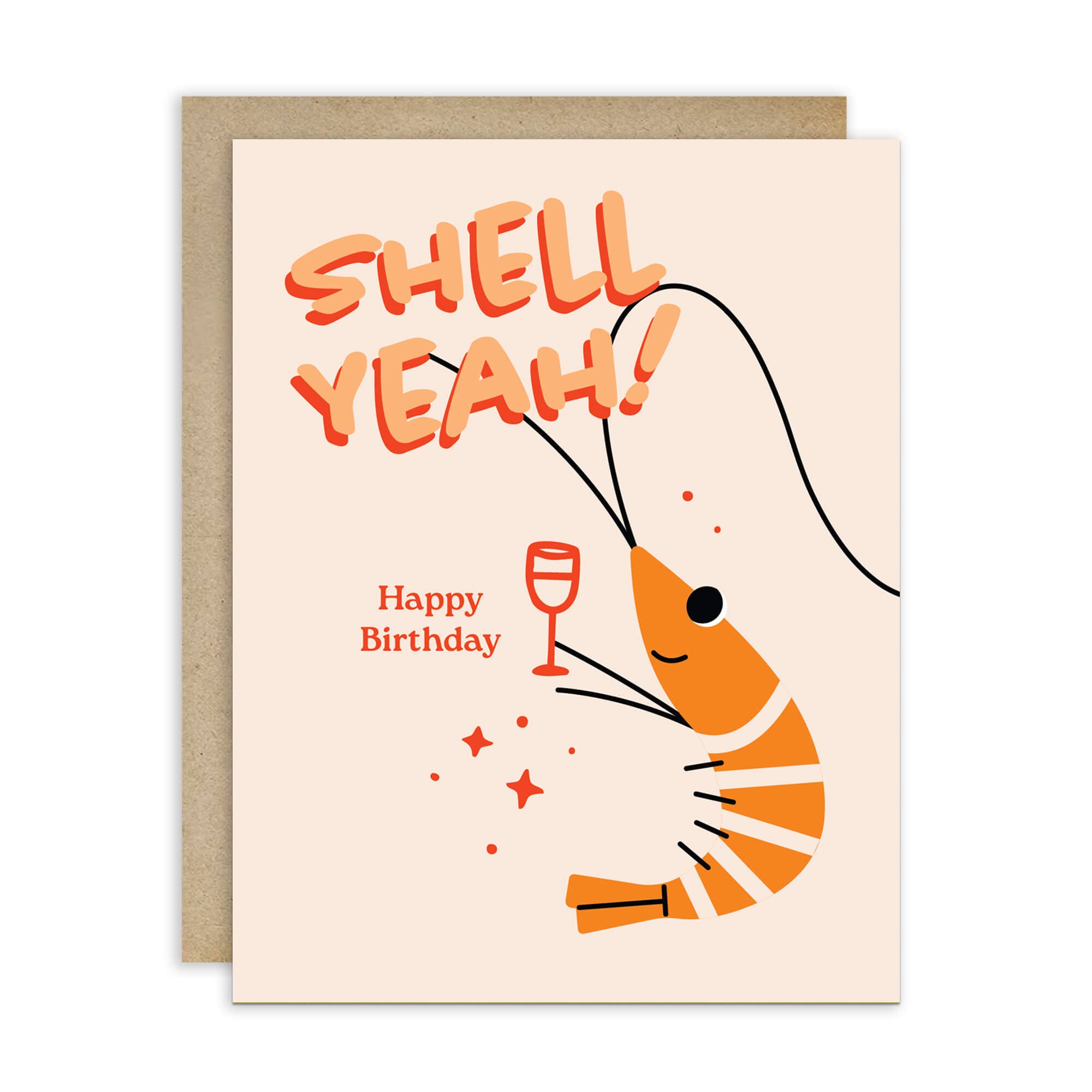 Cute Asian Cards - Wholesale Birthday Card - Shell Yeah Funny Birthday Card | Cute Shrimp Toast Asian Greetings0